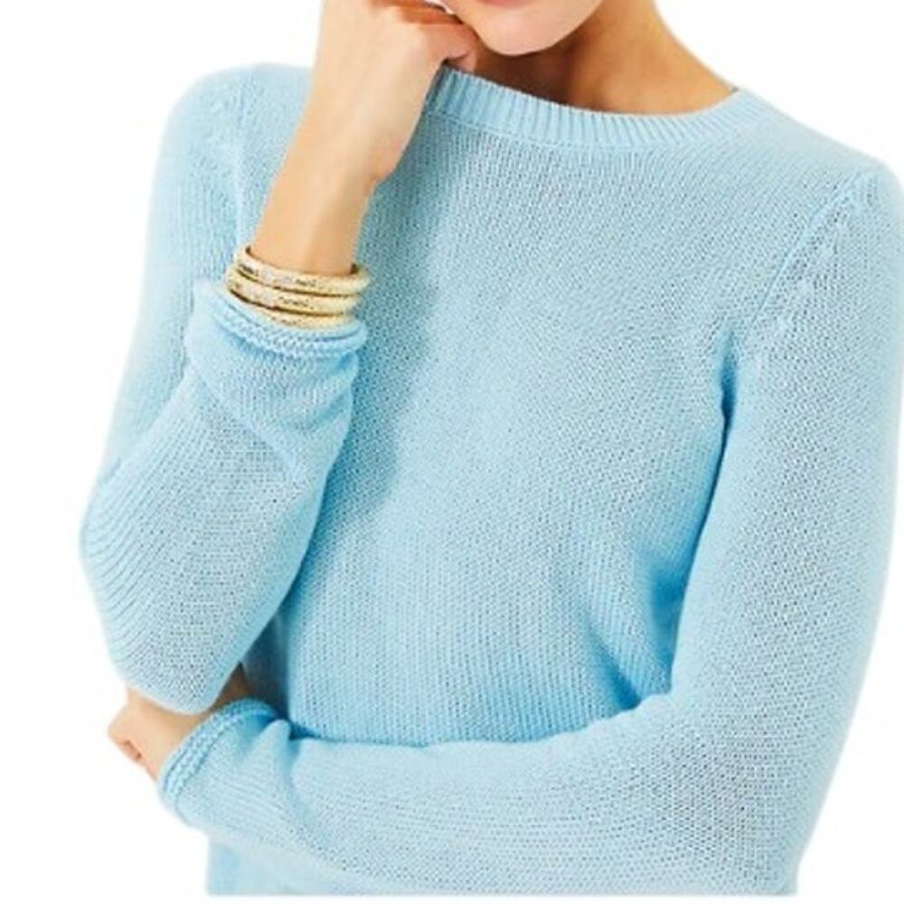 Lilly Pulitzer Women's Size XXS Kellyn Sweater Hydra Blue Combed Cotton